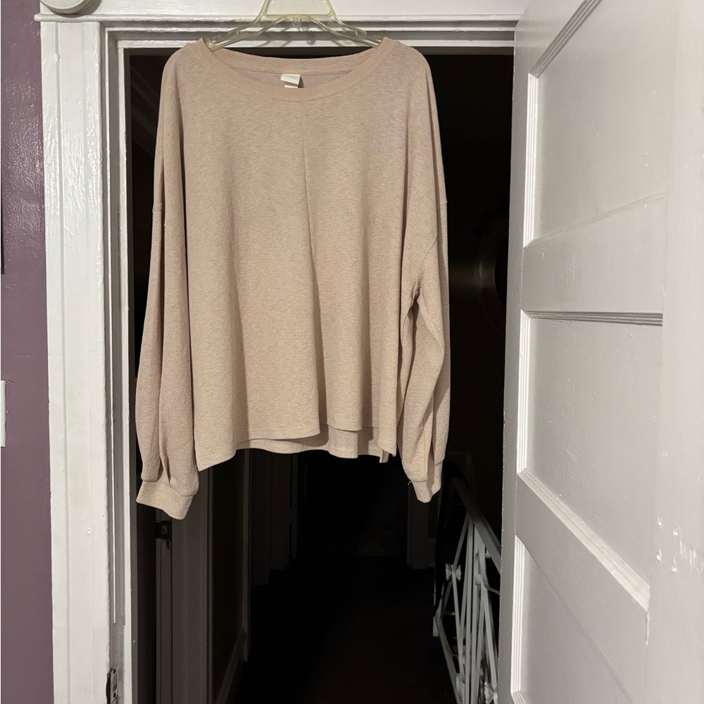 Cozy Beige Long Sleeve Top